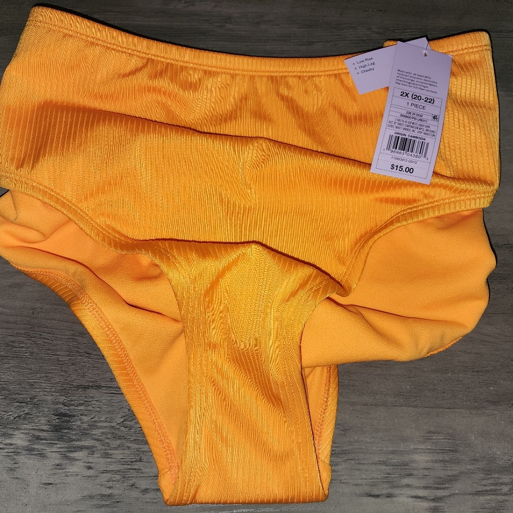 New Wild Fable 2X Orange bathing suit Bottoms
